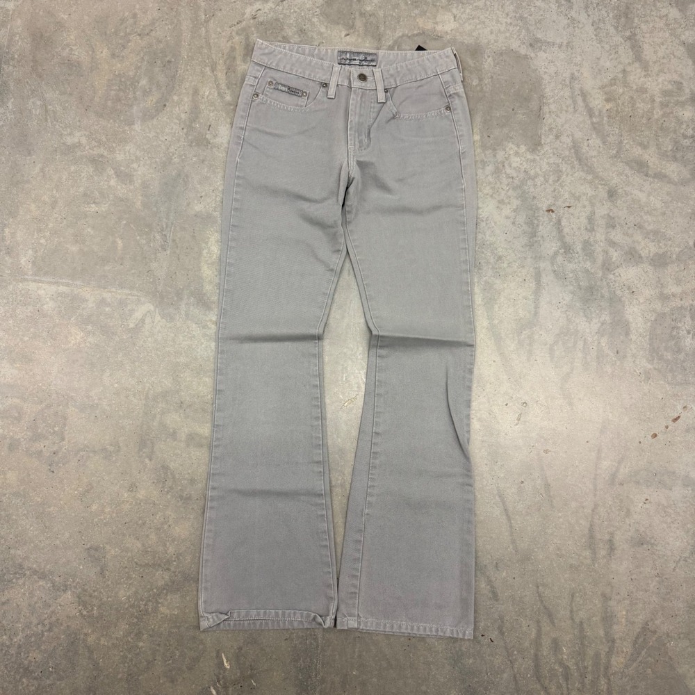 Y2K Womens LEI Life Energy Intelligence Grey Flare Leg Jeans Size 0